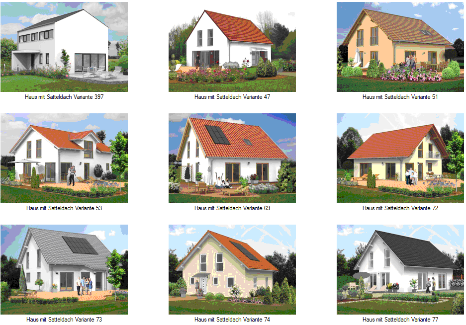 Katalog Satteldach bis 120 m² für mHpl-PLUS, AEC, CAD
