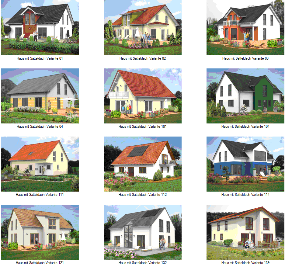 Katalog Satteldach bis 120-140 m² für mHpl-PLUS, AEC, CAD